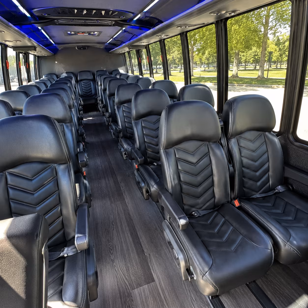 conroe 35 passenger minibus inside