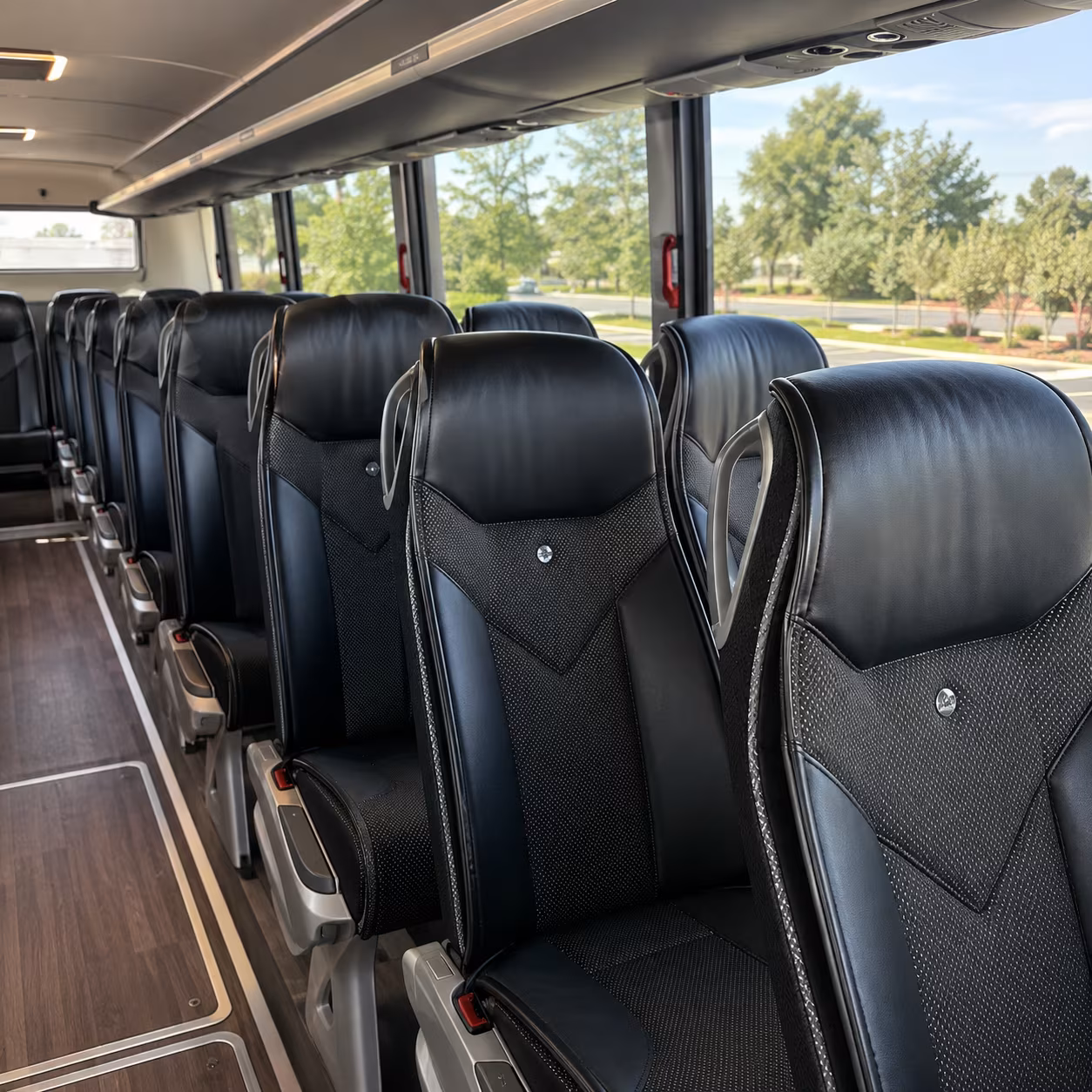 conroe 45 passenger charter bus interior