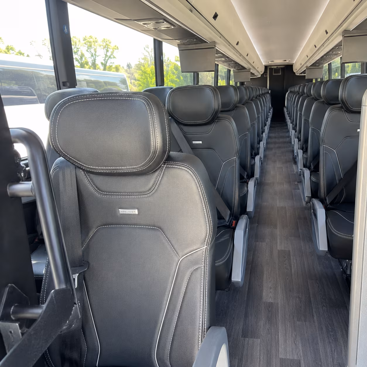 conroe 47 passenger charter bus interior