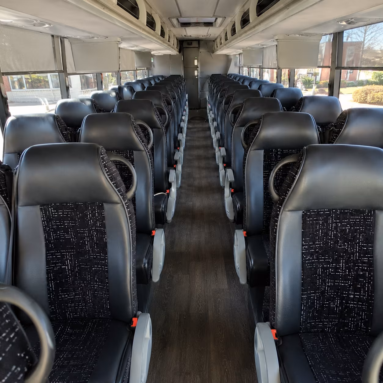 conroe 54 passenger charter bus inside