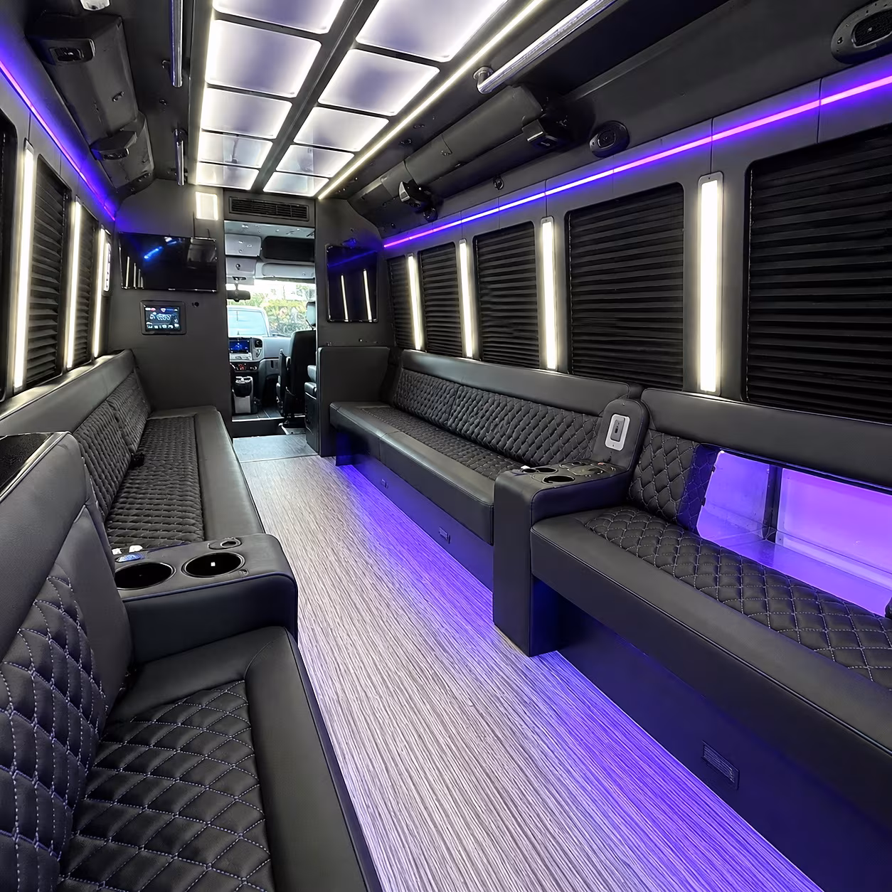 conroe night town party bus rental